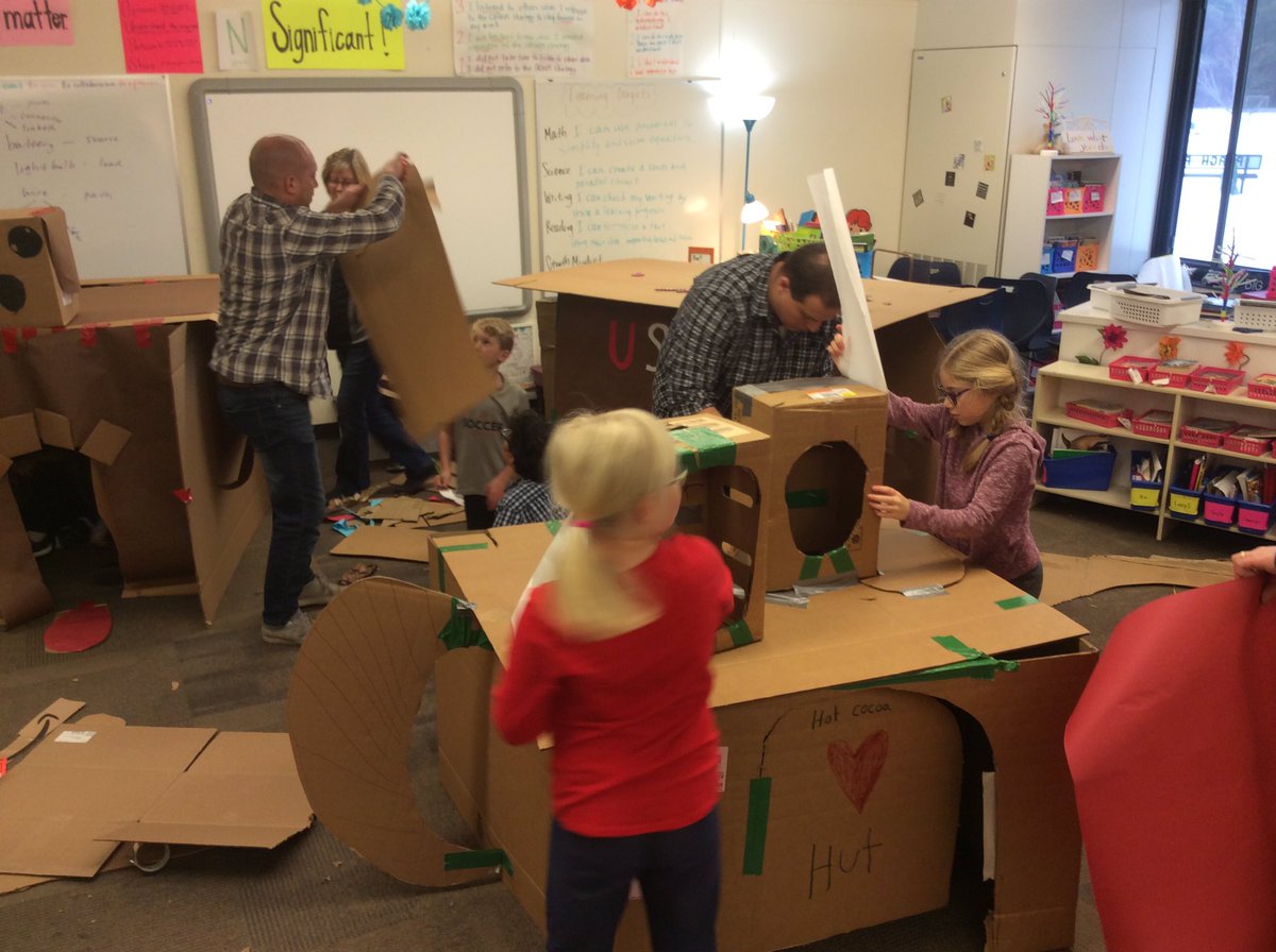 AndrewRatke's tweet photo. Creative alternatives to engage students the week before Christmas break. Ss design and build life size gingerbread houses. @ghapspeach https://t.co/3gr48nxI1c