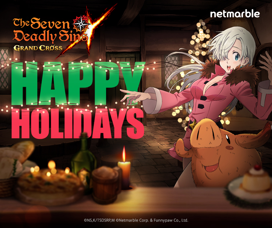 7DS_en's tweet photo. Happy Holidays to you from the entire team working on The Seven Deadly Sins: Grand Cross! #TheSevenDeadlySinsGrandCross #7DS #ComingSoon #HappyHolidays https://t.co/cJxNSwzUSS