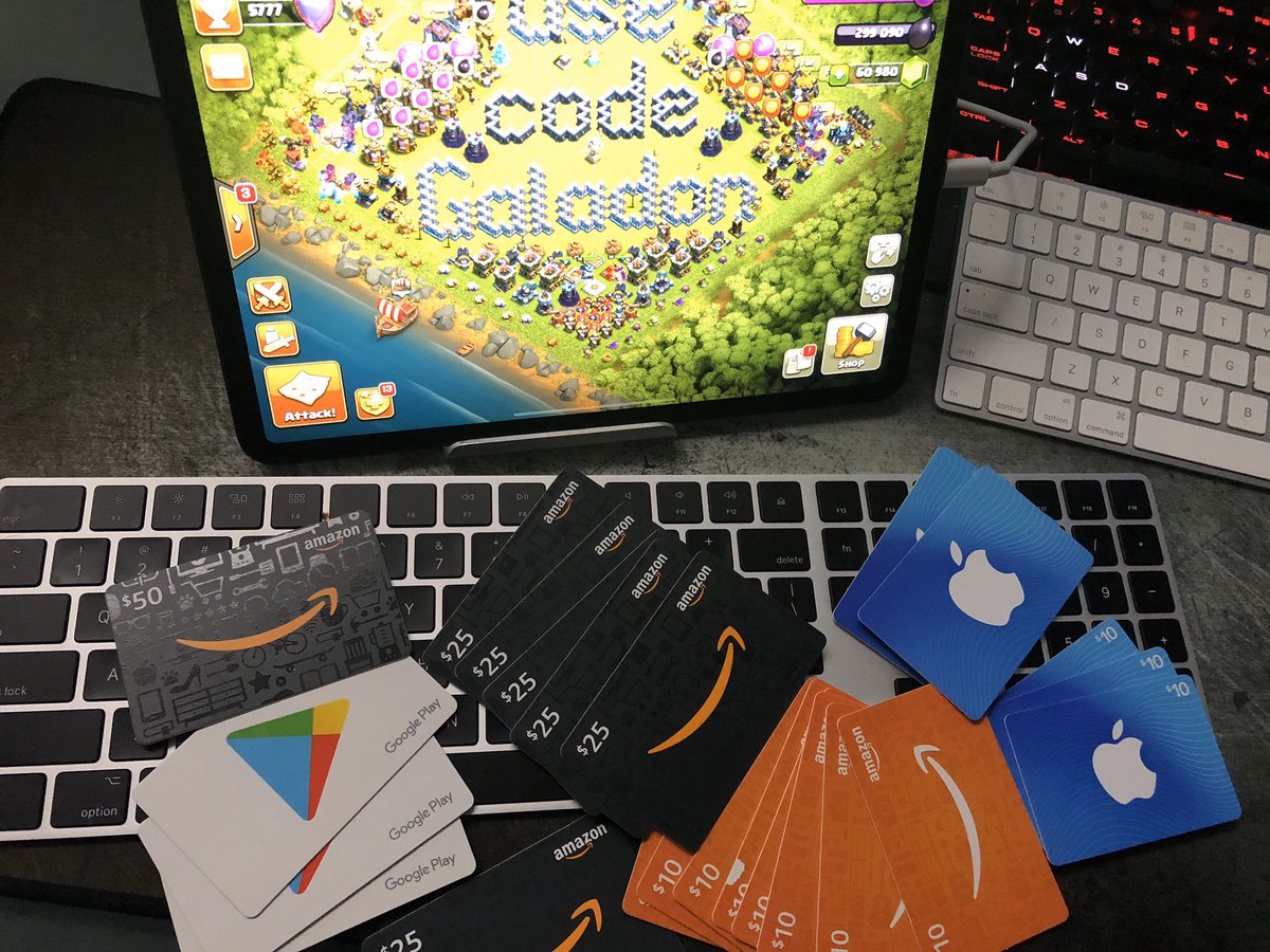 Between now and Dec. 25th, I will be giving out gift cards randomly to followers who retweet+like any of my tweets!
ALL of these cards will be gone by Christmas! #clashofclans #merryclashmas