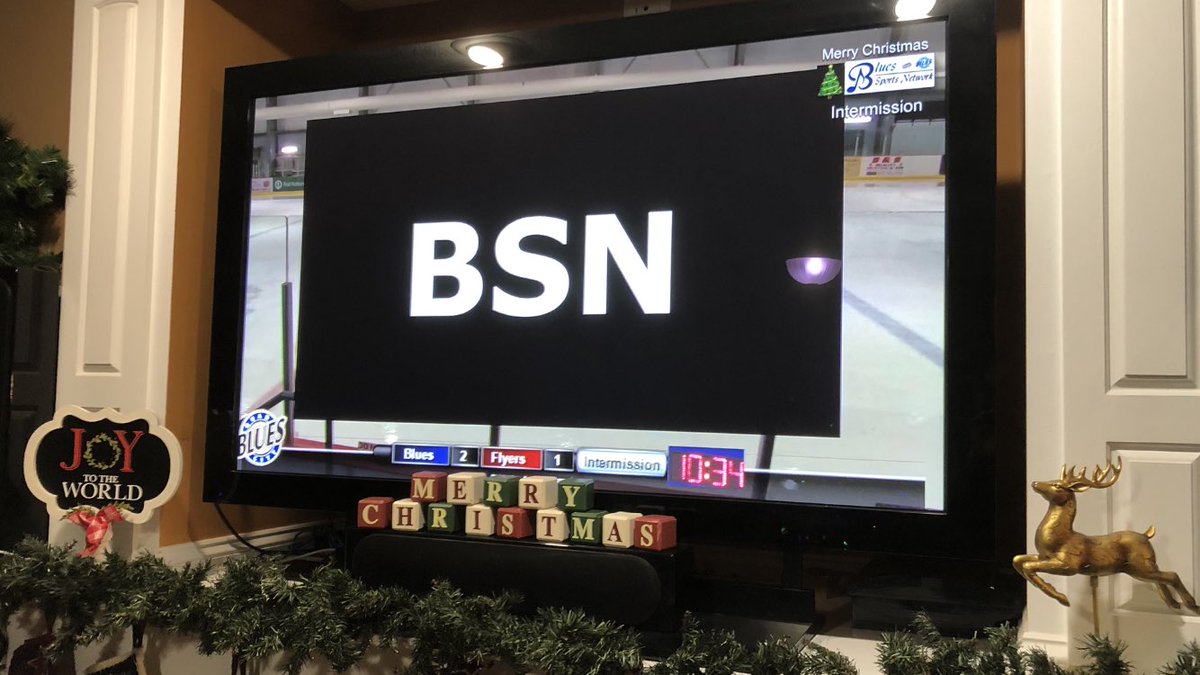 FromanAbe01's tweet photo. Merry Christmas and a Happy New Year from the Boys at the Blues Sports Network. May your new year be full of slap shots and one-timers! @mhshlqcblues https://t.co/n3XOepz70y