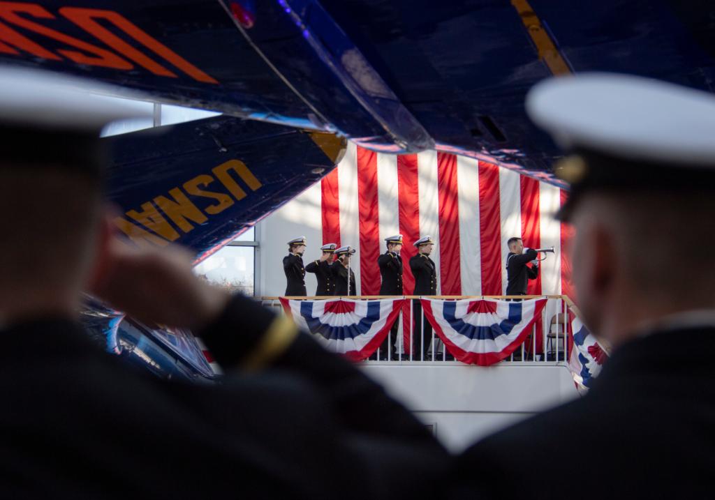 USNavy's tweet photo. Fair winds and following seas, shipmates. We have the watch.

Guests attend a memorial service for Ens. Joshua K. Watson, Naval Air Crewman (Mechanical) 3rd Class Mohammed S. Haitham, and Naval Air Crewman (Mechanical) 3rd Class Cameron S. Walters at @NASPCOLA. #HonorTheFallen https://t.co/iLjSJxh6Ni