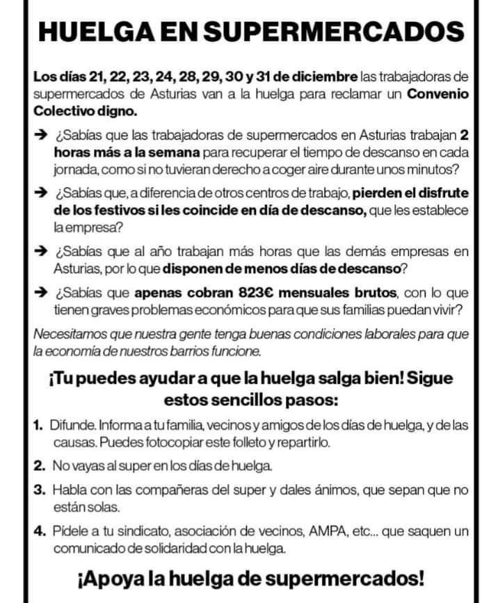 AxturCelta's tweet photo. Alimerka, Masymas, La Quintana, El Arco y La Plaza de Dia arranca en Asturias una jornada de Huelga en los supermercados de de 8 días. 
Abro hilo.... https://t.co/u3YJFILlFE