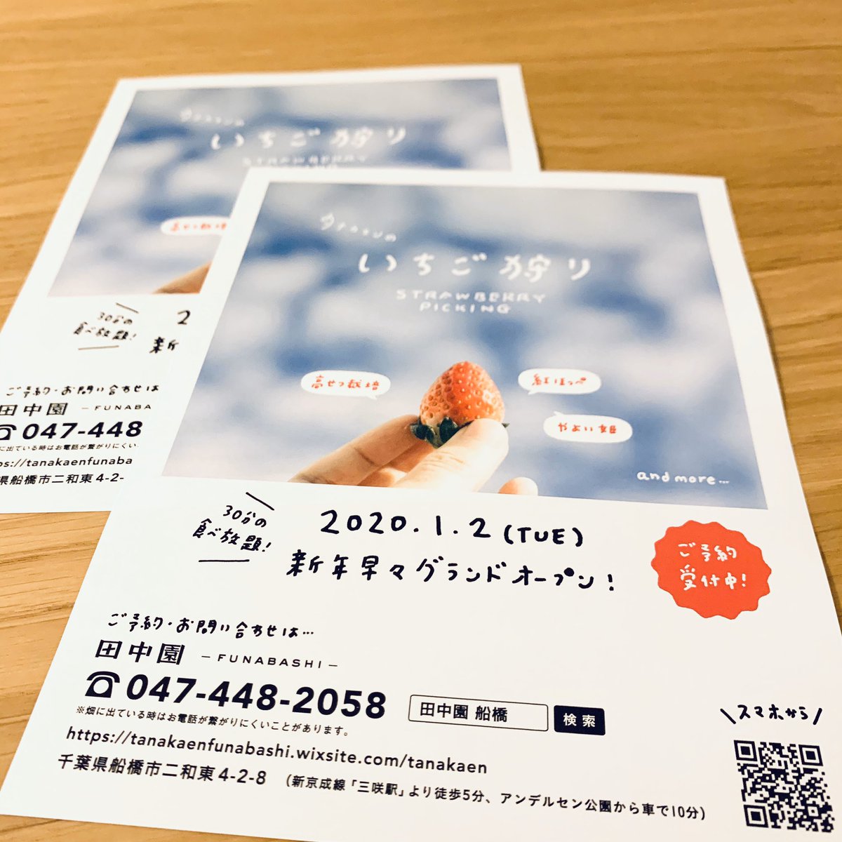 田中園 Funabashi いちご狩り 梨 ぶどう No Twitter おはようございます 作製していたチラシが出来あがりました 可愛らしく仕上がってうれしいです どこか置かせてもらえる所ないかな いちごのお礼付けます 田中園 いちご狩り 千葉県船橋市