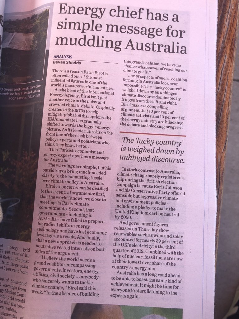 Photo of SMH article berating climate activists.