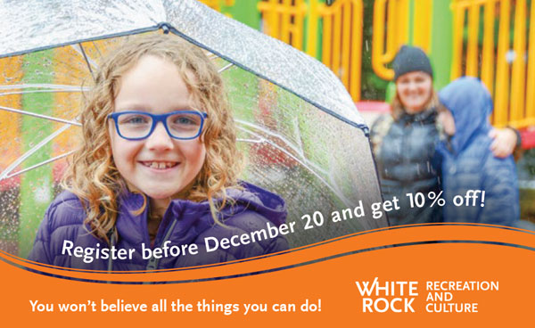 Today is the last day to receive 10% off your registration for Winter 2020 programs! Register for Winter 2020 classes in 3 easy ways: Online – by phone – or in person. View the recreation guide: ow.ly/A0JX50xFGfG