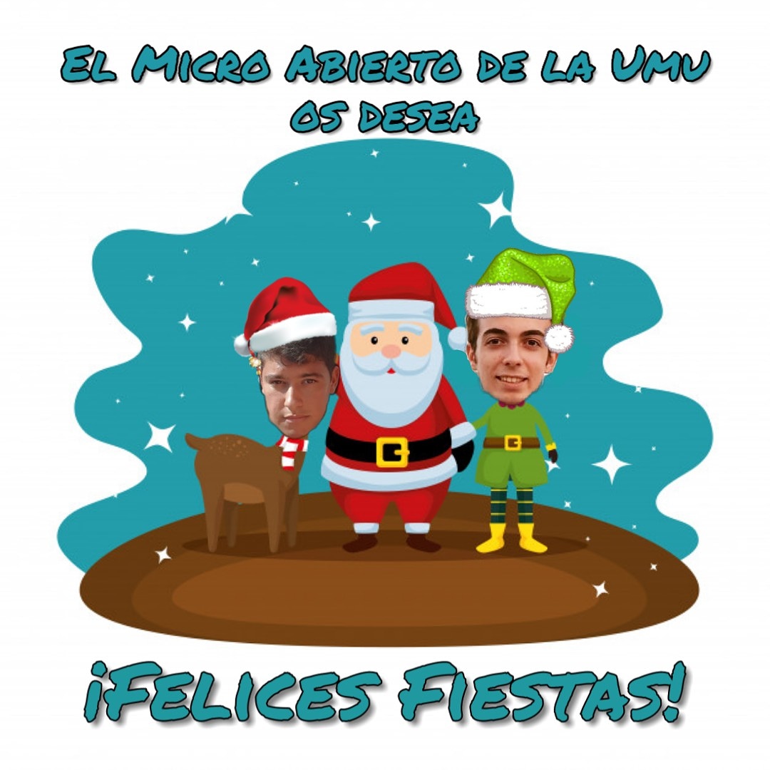 MicroUmu's tweet photo. El Micro Abierto de la UMU os desea Felices Fiestas. ♥️ https://t.co/77leR5ip9u