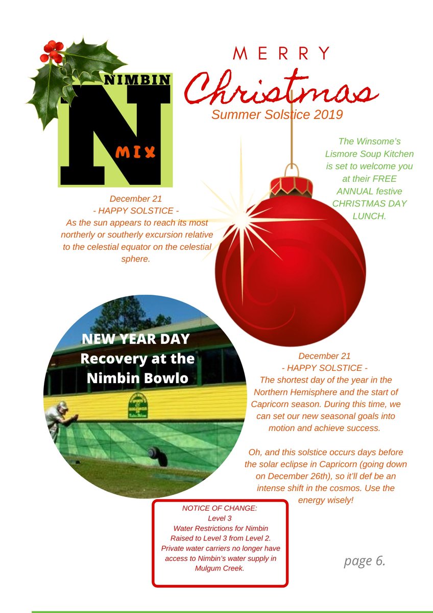 AAAEventMedia's tweet image. #Nimbin #NimbinMix #monthly 
NEXT ISSUE JAN 15th, 2020. 

Merry Christmas to all...#Fun2020