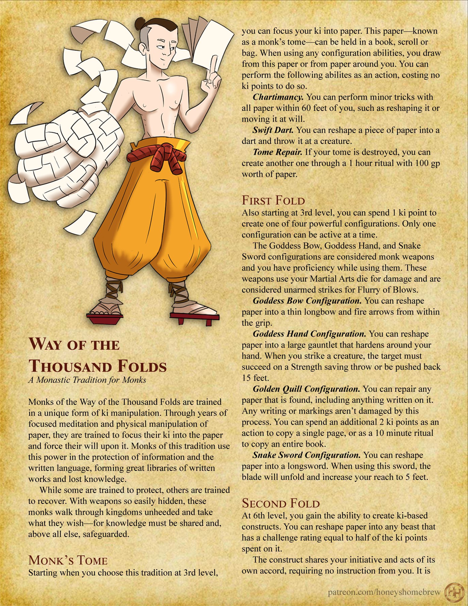 Way of the Six Powers // A monk monastic tradition based on CP9's