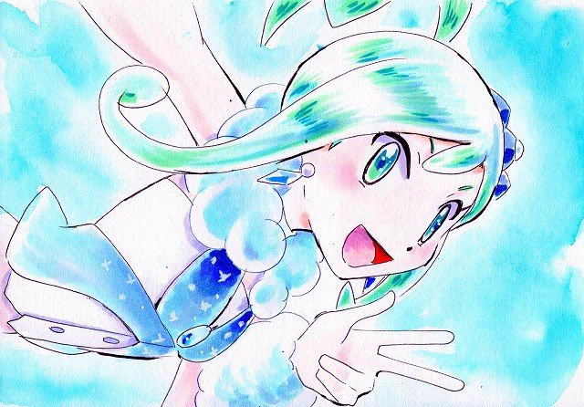 #これを見た人は水色又は青色と白色の混ざった色の画像を貼れ 