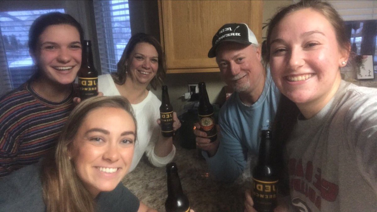 Brewmaster Dave and his girls enjoying their first bottled Gold Fusion Ale