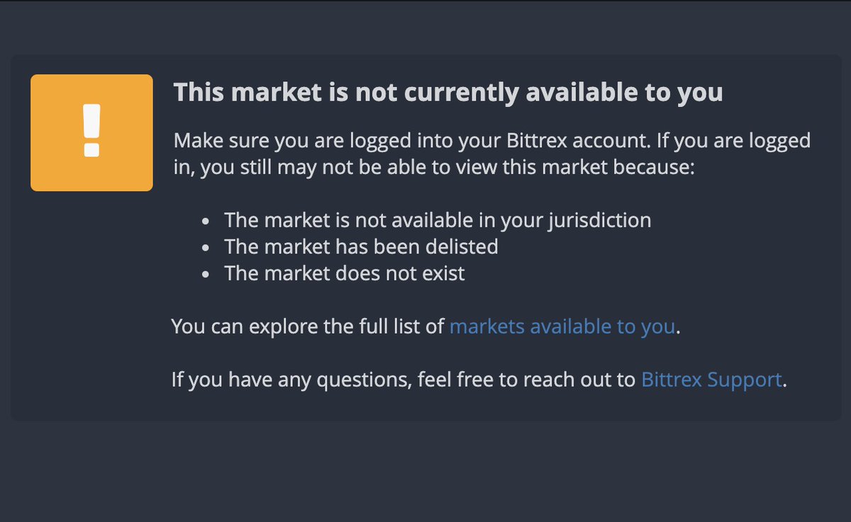 NEmersonMD's tweet photo. @BittrexExchange Since you're "the most accessible platfrorm," how about letting US residents see the market data, even for markets we can't trade? https://t.co/W0HtsgM1rT