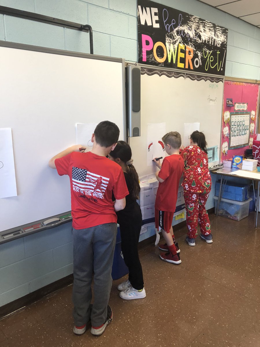 MrsKorwanFFE's tweet photo. Teamwork Santa’s 
Teams worked together to draw Santa based on the body part they drew from a bag.  #holidayfun #teamwork https://t.co/n0PQ9ujvfq