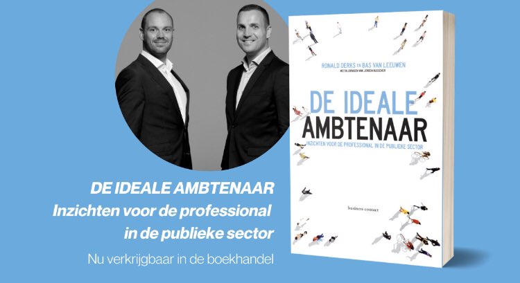 Boek De Ideale Ambtenaar van de hand van @vanleeuwenBas, <a href="/ronaldderks1978/">Ronald Derks</a> en <a href="/Jeroenbusscher/">Jeroen Busscher</a> nu verkrijgbaar in de boekhandel. Ook online op <a href="/Mgtboeknl/">Managementboek.nl</a> en <a href="/bol_com/">bol</a>