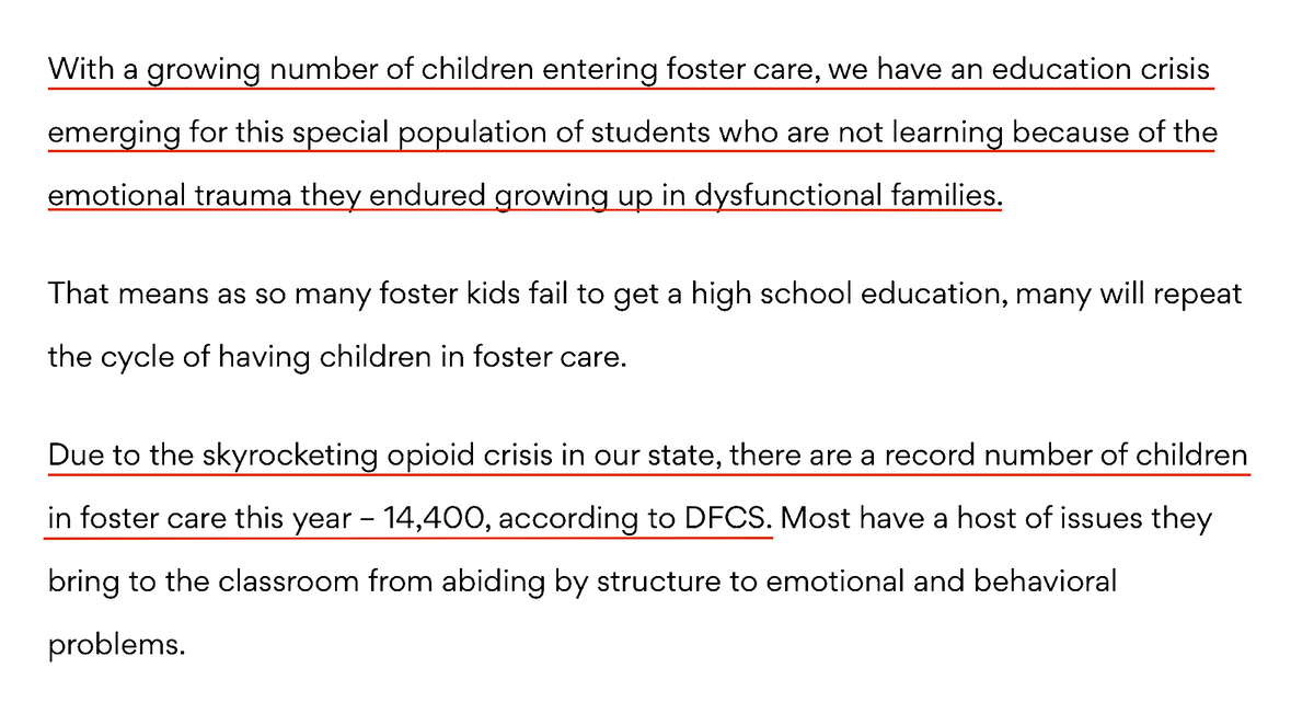 The U.S. Foster Care Revelations Are Part Of Something Much Bigger, And Far More Cynical Than Most Can't Comprehend.Now, Add Opioids.By Richard L. Jackson, AJC Guest Writer, December 9, 2018 https://www.ajc.com/blog/get-schooled/opinion-georgia-must-better-educating-children-foster-care/R1Gv7icdzPgSkUCPIrVugI/