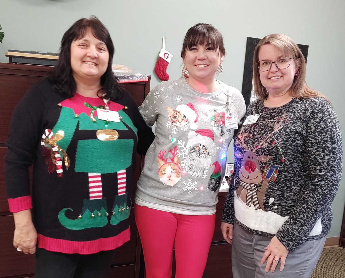 lhamby1955's tweet photo. #NationalUglyChristmasSweaterDay  @BridgePointeHC https://t.co/Y3y0yGz1YB