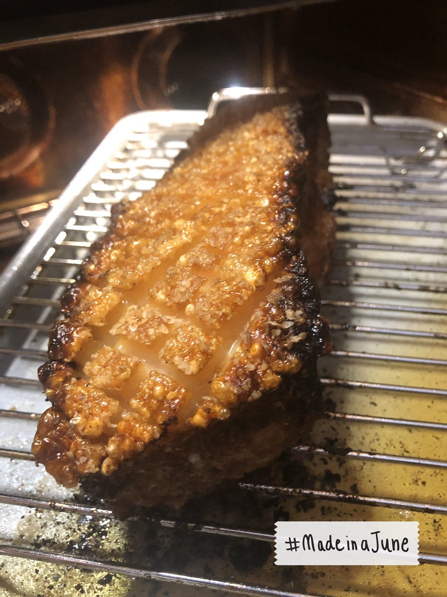 GrillingMontana's tweet photo. Crispy pork belly #madeinajune is looking like a front running holiday dish #porkbelly https://t.co/sMaeYupBaY