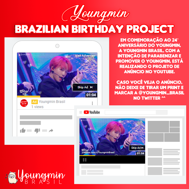 Youngmin_Brasil's tweet photo. YOUNGMIN BRAZILIAN AD BIRTHDAY PROJECT💫

A Youngmin Brasil, em comemoração ao aniversário do Youngmin, está realizando um anúncio no Youtube ^^

Youngmin Brasil, to celebrate Youngmin's anniversary is doing a ad project on Youtube ^^

#임영민 #IMYOUNGMIN #AB6IX #에이비식스 https://t.co/NnNg8hrggJ