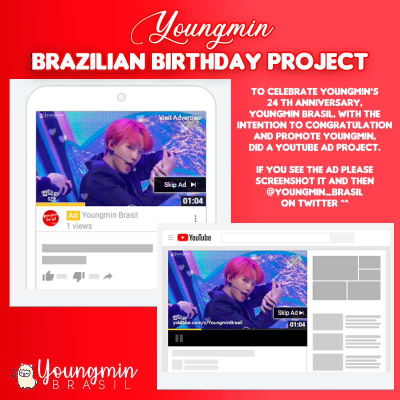 Youngmin_Brasil's tweet photo. YOUNGMIN BRAZILIAN AD BIRTHDAY PROJECT💫

A Youngmin Brasil, em comemoração ao aniversário do Youngmin, está realizando um anúncio no Youtube ^^

Youngmin Brasil, to celebrate Youngmin's anniversary is doing a ad project on Youtube ^^

#임영민 #IMYOUNGMIN #AB6IX #에이비식스 https://t.co/NnNg8hrggJ