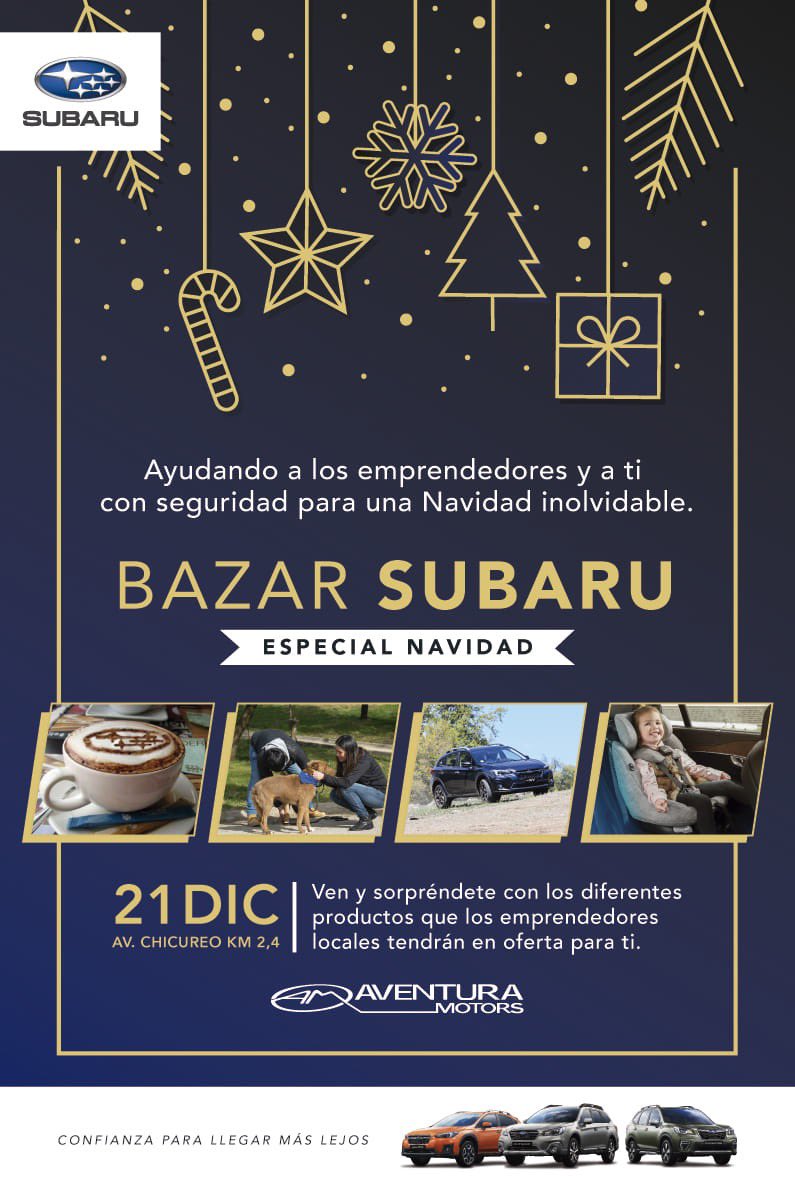 Los invitamos a participar del bazar <a href="/Subaru_Chile/">Subaru Chile</a>  #bazarsubaru 💛