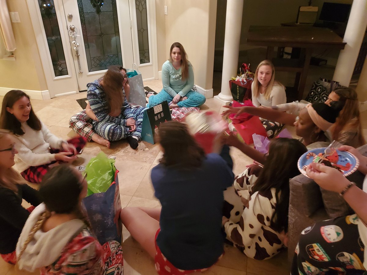 teacherlyf's tweet photo. Innovation Dance Team's holiday party! So much fun playing the gift game! #IDT19 #friends #passleft #passright #iwanttheBIOFREEZE #danceteam @mmfraine https://t.co/kQdiRH8nEt