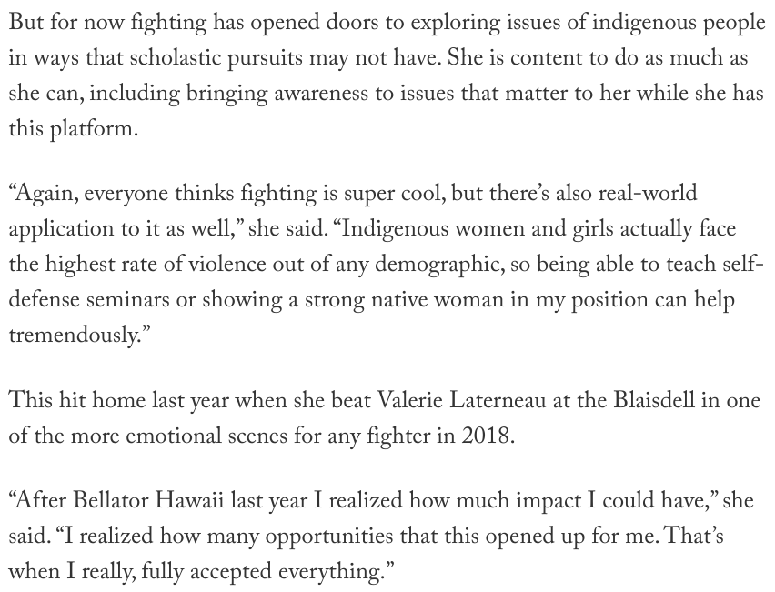 yay_yee's tweet image. There have been numerous MMA stars from Hawaii. @ilimanator never intended to be one of them, but she's managed to land in that group. I profiled her journey (which she is using for more than personal gain) for @TheAthletic. theathletic.com/1475043/2019/1…
