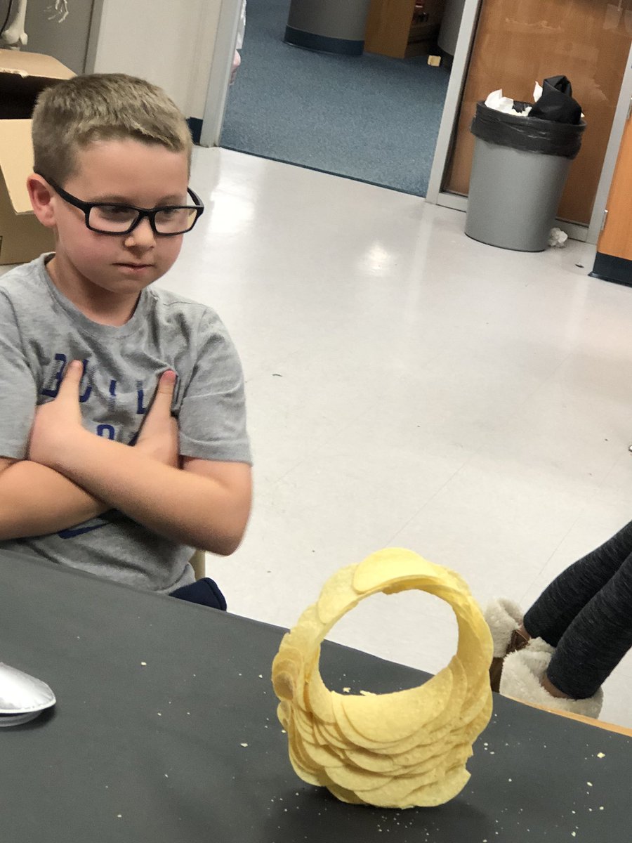 Sharp_Science's tweet photo. My students had a great time with there STEM challenge. #kindnessisourcompass #RobisonES #pringles https://t.co/ISO2BeXXk4