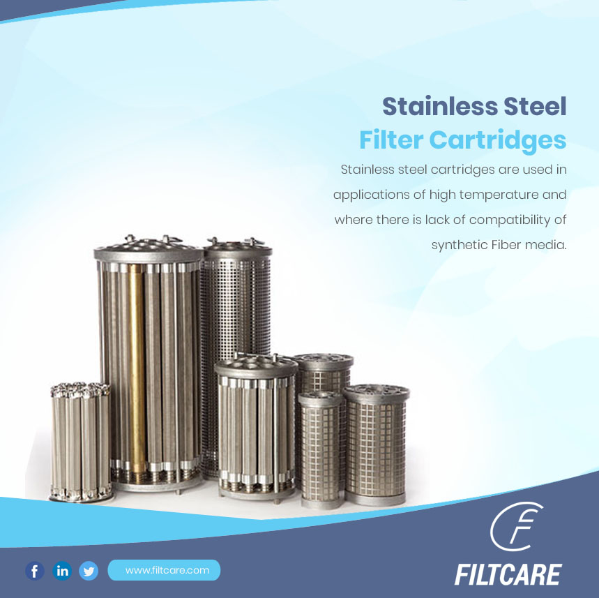 filtcare's tweet photo. Stainless Steel Filter Cartridges
Stainless steel cartridges are used in applications of high temperature and where there is lack of compatibility of synthetic Fiber media.
https://t.co/lwajrnM62m
#SSCartridge #FilterElement #FilterConsumables #FilterCartridges #Filtcare https://t.co/fTroA6ZTjS