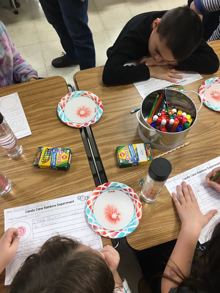 MissTollyTeach's tweet photo. We tested hypotheses and used the binary code to create candy cane patterns for our holiday #STEAM party! These second graders are little coders and scientists already!! #coding #princeslearning #princespride #secondgrade @PrincevilleCUSD https://t.co/l0qKmBOfHj