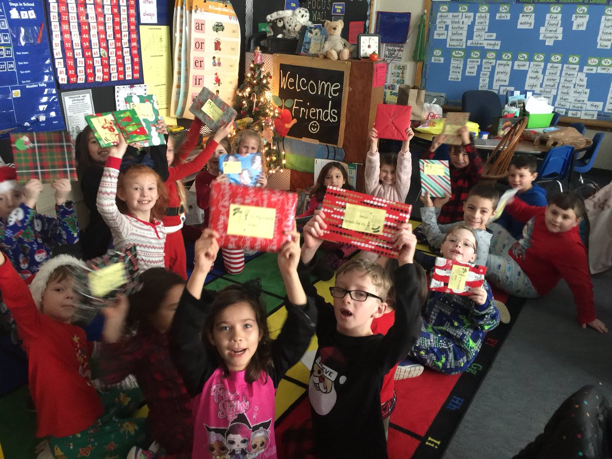 NS_Grade2's tweet photo. Holiday book exchange in Mrs.Murabito’s class https://t.co/FU1mVWrm0Q