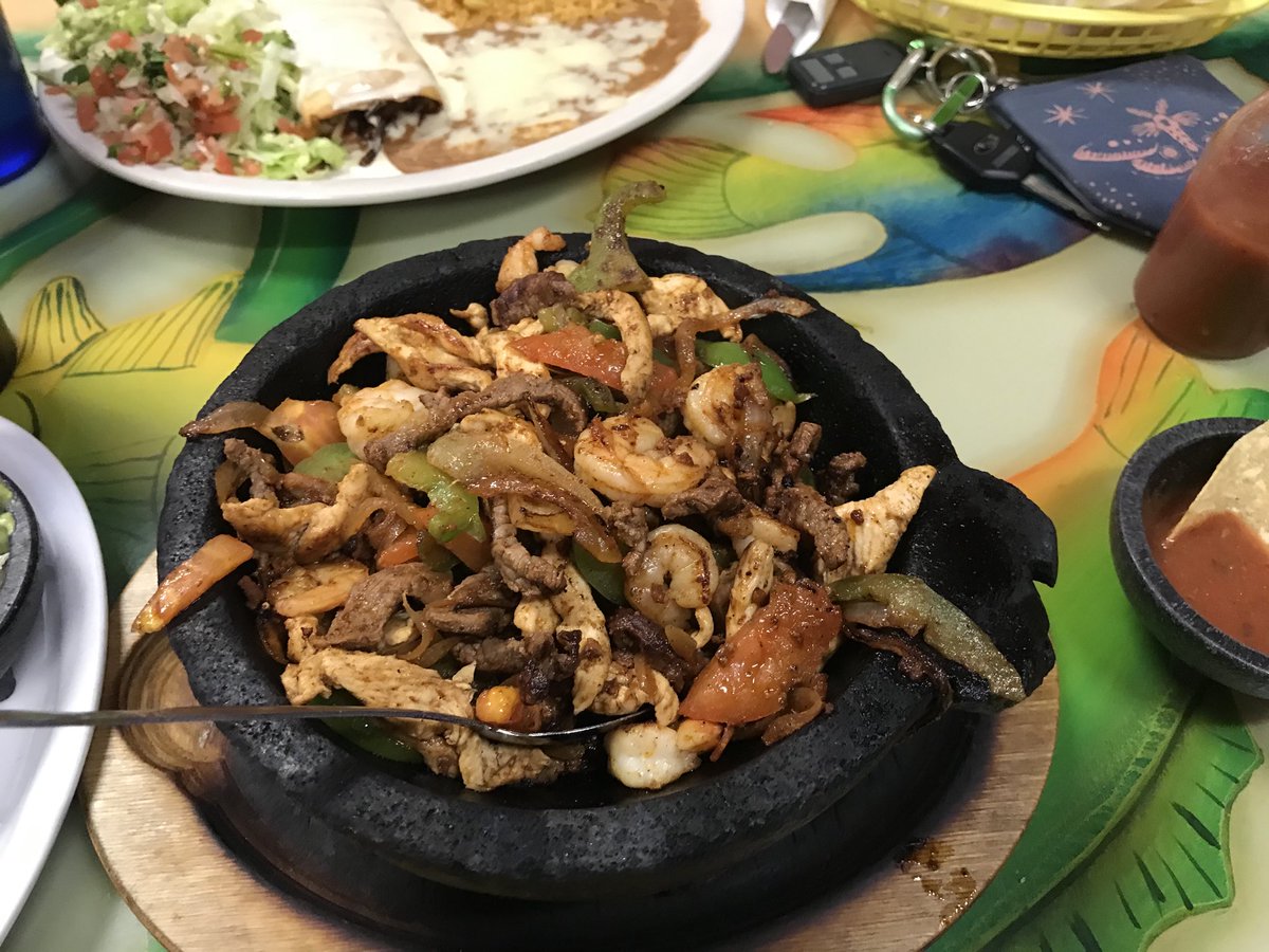 Molcajete bowl at El Dos de Oros in Hays, KS. Delicioso!
