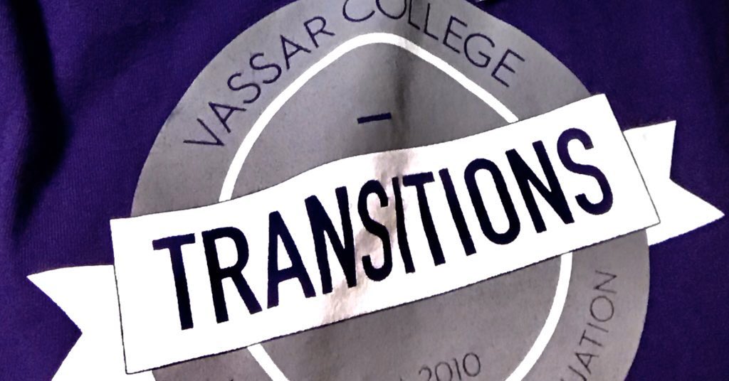 capria_b's tweet photo. This just in: a current student and @VassarAlums were sat next to each other on a flight. Each of them had #VCtransitions logos showing and the coincidence was an instant icebreaker!!!💜💜💜 #community #Vassarthings https://t.co/b7A9Qwrg8K