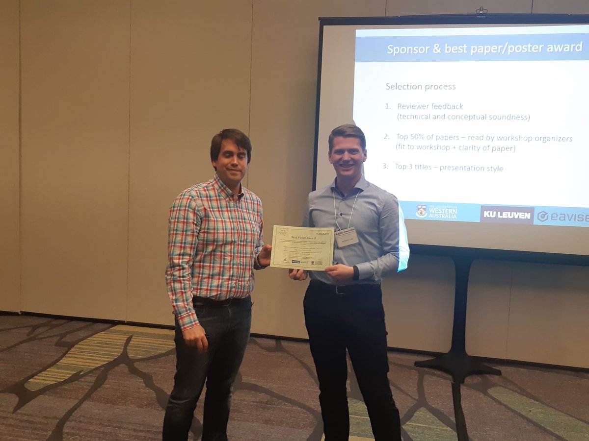 Steven Puttemans (@stevenputtemans) on Twitter photo The #AMV2019 special session is a wrap! Yesterday we had a successful second edition during the last day of the #ICMLA2019 conference. Congratulations to Benjamin Lutz for winning the best paper award, sponsored by <a href="/robovision/">Robovision.ai</a>! Hope to see everyone again in future editions. The #AMV2019 special session is a wrap! Yesterday we had a successful second edition during the last day of the #ICMLA2019 conference. Congratulations to Benjamin Lutz for winning the best paper award, sponsored by <a href="/robovision/">Robovision.ai</a>! Hope to see everyone again in future editions.