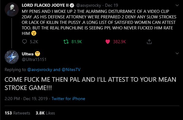 Ultra15151's tweet photo. YOU GOOD @asvpxrocky????? I was kiddin dawg u gay asf https://t.co/AZxcoWggPm