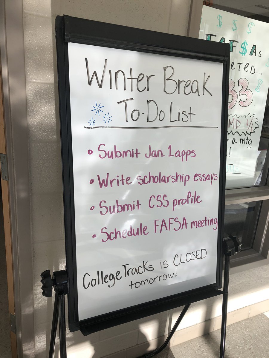 Hey Seniors! See what College Tracks has assigned for homework over winter break.  #WheatonKnights #CollegeTracks