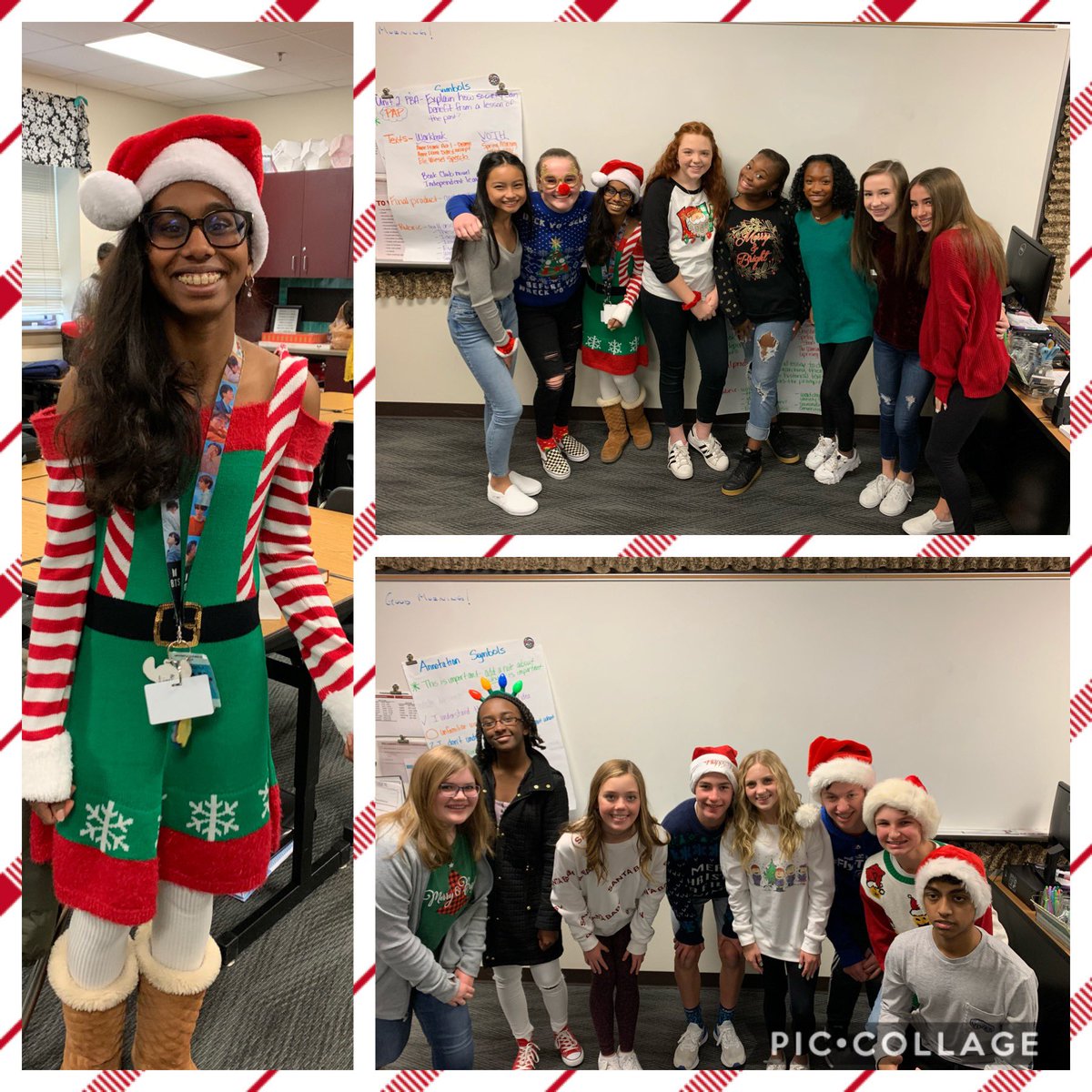 mrsmlagrone's tweet photo. My students were feeling the holiday vibes today! Have a great break Pats!#patriotstrong https://t.co/w4i1EYbE8j