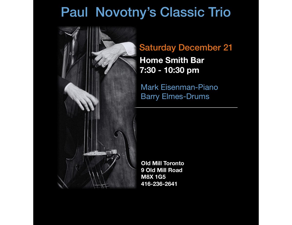 I've got some classic trio jazz planned for you, tomorrow night at 7:30 PM. C'mon over and join us.