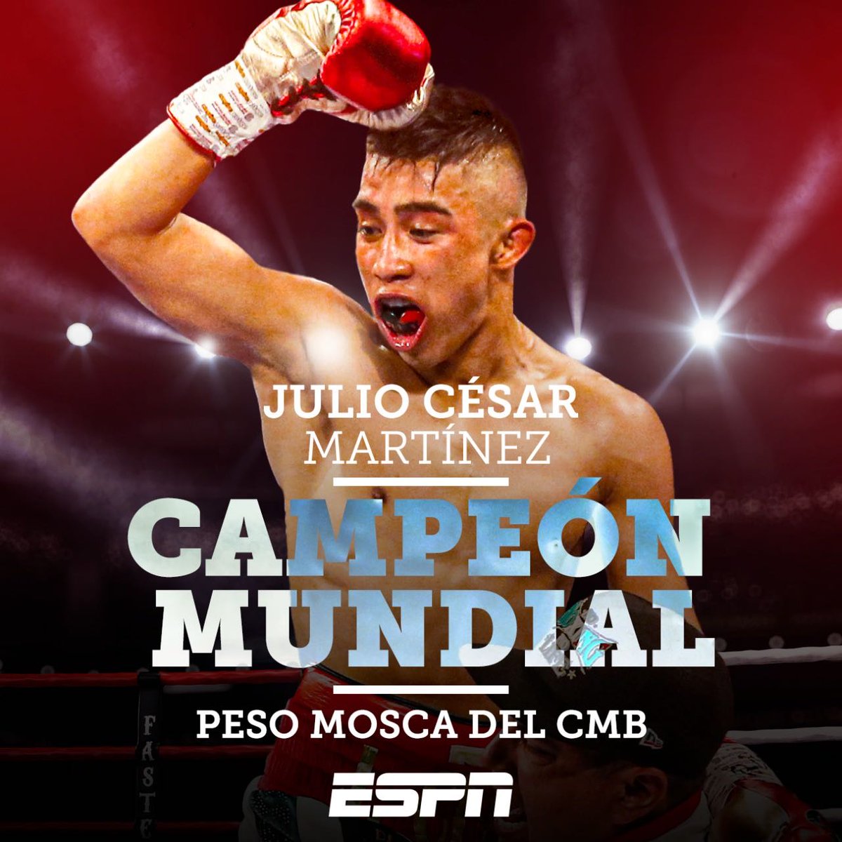 ESPNKnockOut's tweet image. El nuevo monarca de peso Mosca del CMB es MEXICANO y se llama Julio César 'Rey' Martínez 😎🇲🇽

´Se consagró CAMPEÓN MUNDIAL por la vía rápida ante Cristofer Rosales 👊

💥 #ESPNKnockOut