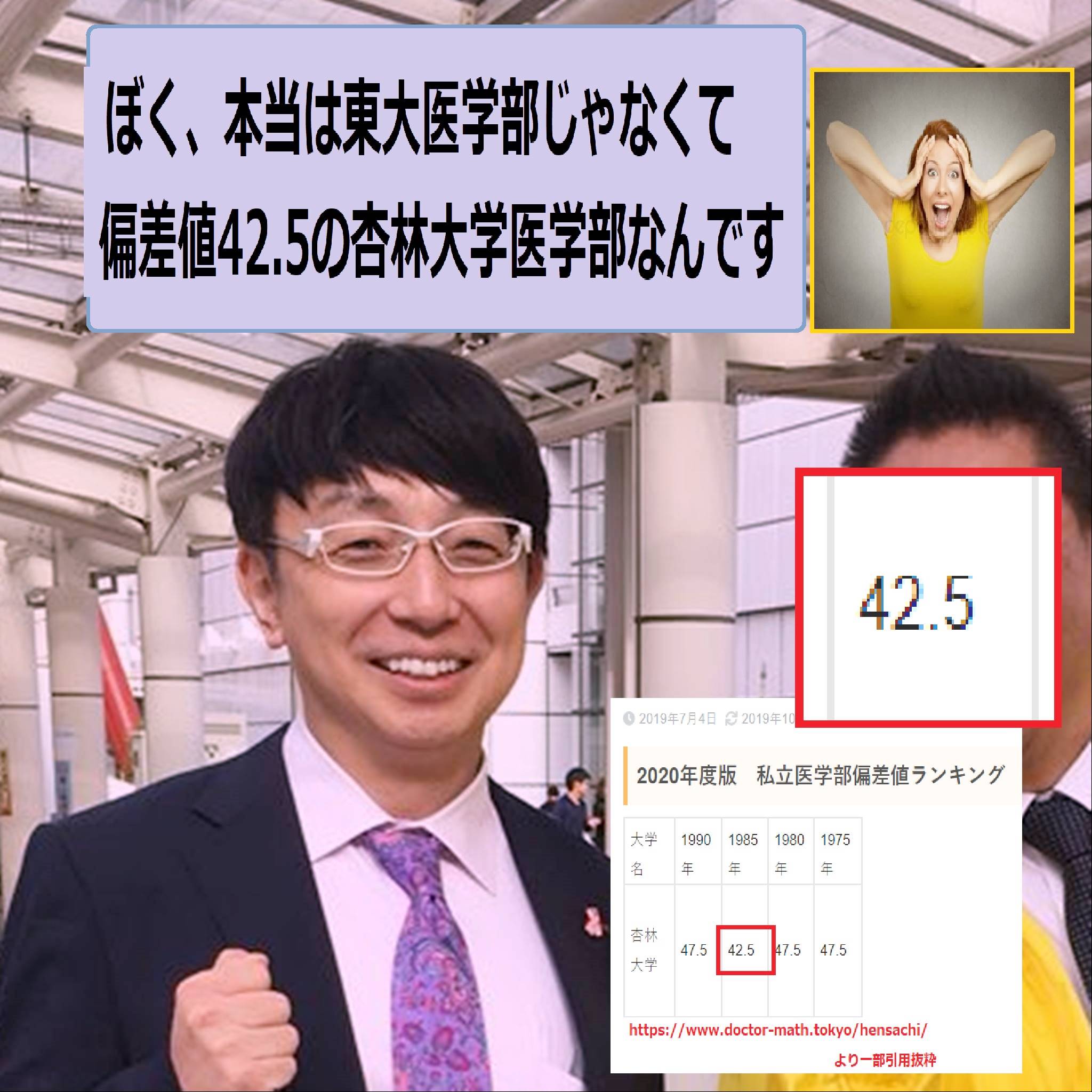 あのん 木下医師 じつは東大医学部卒は真っ赤なウソ 底辺私大の杏林大学医学部卒 偏差値42 5 だった 東大というのは定員まで誰でも入れる大学院のほうだった ジャガー横田さんはパワハラを知っていたのだろうか あのん 木下医師 じつは東大医学部卒は真っ赤なウソ 底辺私大の杏林大学医学部卒 偏差値42 5 だった 東大というのは定員まで誰でも入れる大学院のほうだった ジャガー横田さんはパワハラを知っていたのだろうか