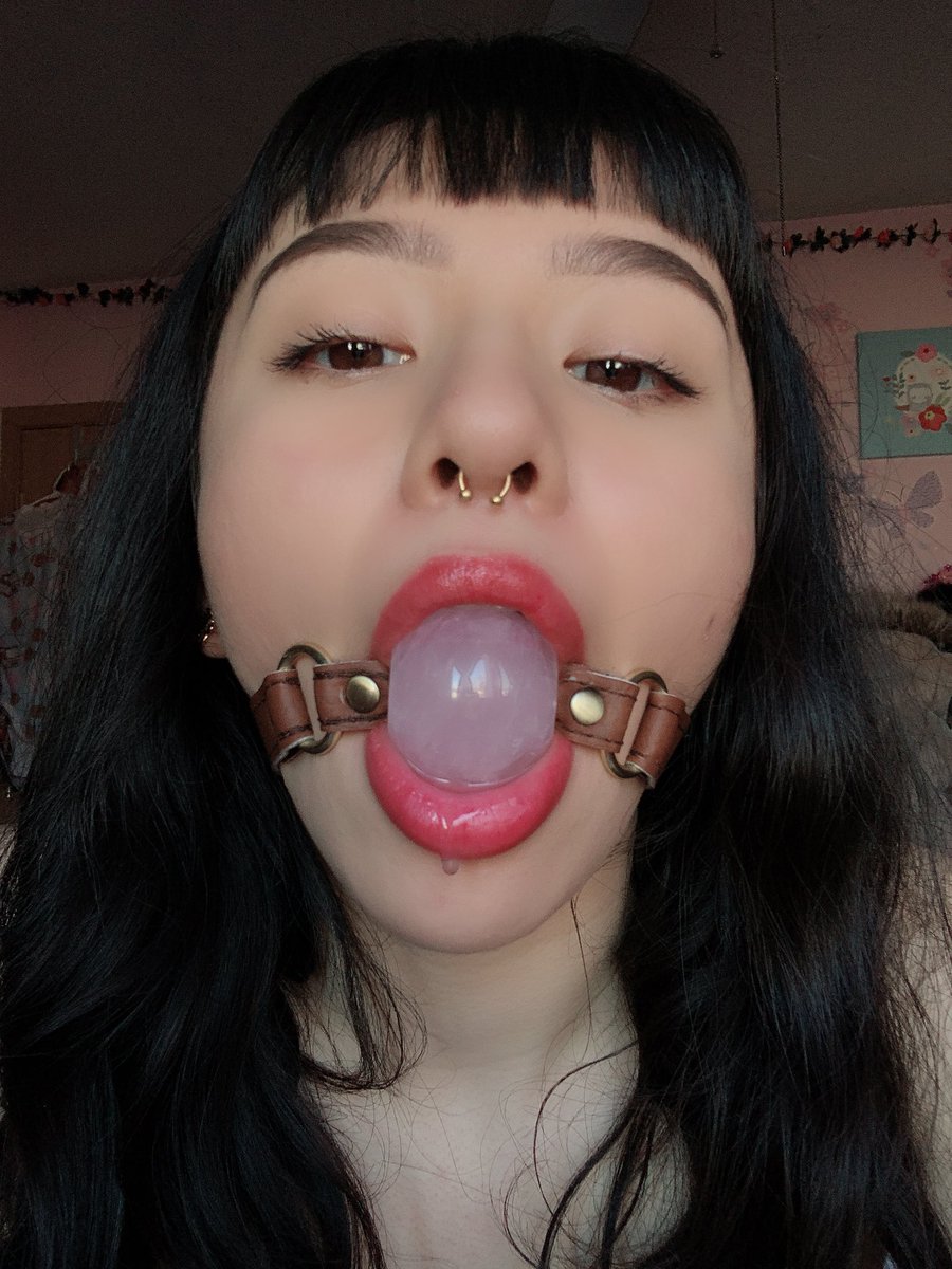 I looked so hot with this ball gag in my mouth #kink #bdsm.