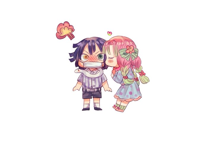 BiniK💜💙さんがTwitterに投稿した甘露寺蜜璃(鬼滅の刃)のイラスト。