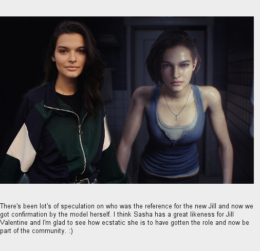 Q&A with Sasha Zotova - The new face of Jill Valentine