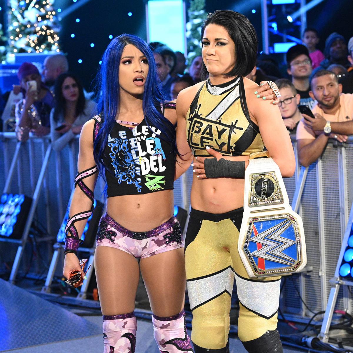 “Sasha Banks and Bayley 💜💚💛💙❤️ @SashaBanksWWE @itsBayleyWWE #WWE #Bayle...