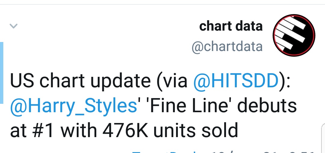 Harry Styles has the BIGGEST debut by a british male artist in the USA this DECADE.  #FineLine is one of the best selling albums this year in the USA (pure sales). Amazing week  @Harry_Styles 