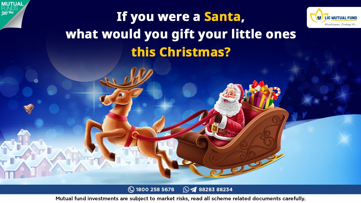 licmutual's tweet photo. This Christmas, give your little ones a gift that will not only give them happiness but secure their future also. Comment below with your answer. And, the winner stands a chance to win something exciting!
#LICMF #Invest #MutualFunds #FinancialSanta #Contest https://t.co/uYKAC3Na0C