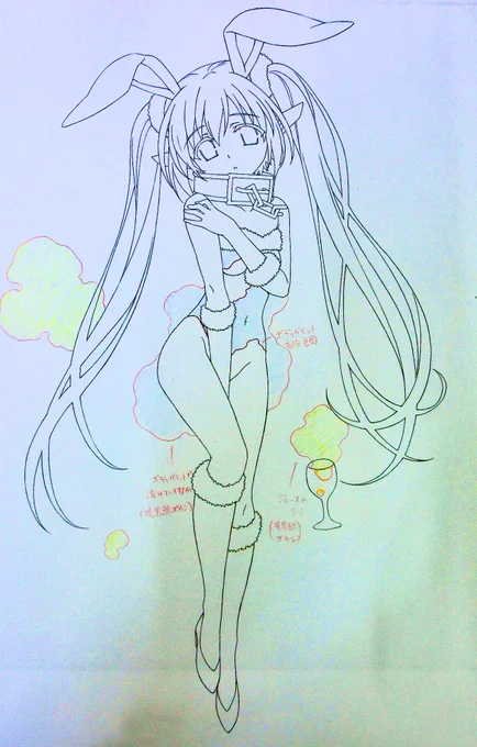 そらおとのニンフ。
抱き枕カバー用に描いたモノ。
ボディペイントのバニースーツが溶けて隠しているというエクストリームな設定。 