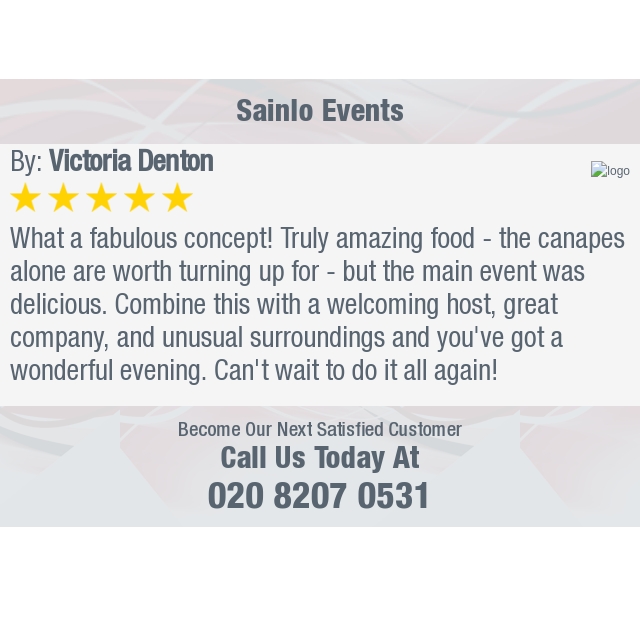 5 Star: Victoria D. "What a fabulous concept! Truly amazing food - the canapes alone are worth turning up for -..." bit.ly/2LAvn5u