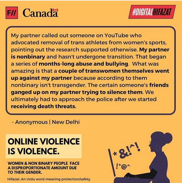 parvatweets's tweet photo. Safety and security is for everyone!
#digitalhifazat @feminisminindia @canadainindia
#NoToCyberViolence #RecogniseReportPrevent #WCC #womenincinemacollective #TheRealMard #SheThePeople #FeminismInIndia #WBIP #Popcult #ICU #HighCommissionCanada https://t.co/L6b79juwA5