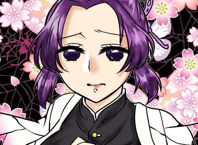 ともーるさんがTwitterに投稿した胡蝶しのぶ(鬼滅の刃)のイラスト。