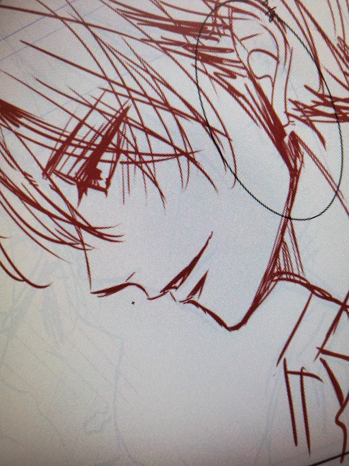下絵中。なかなか終わらぬ✒️ 