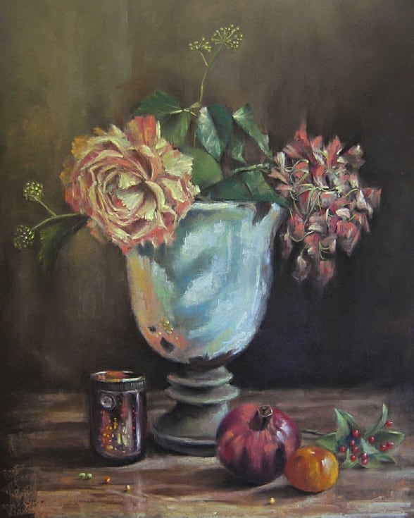 The obligatory Christmas still life from a few years back. Framed size 70x92cm. #festiveart